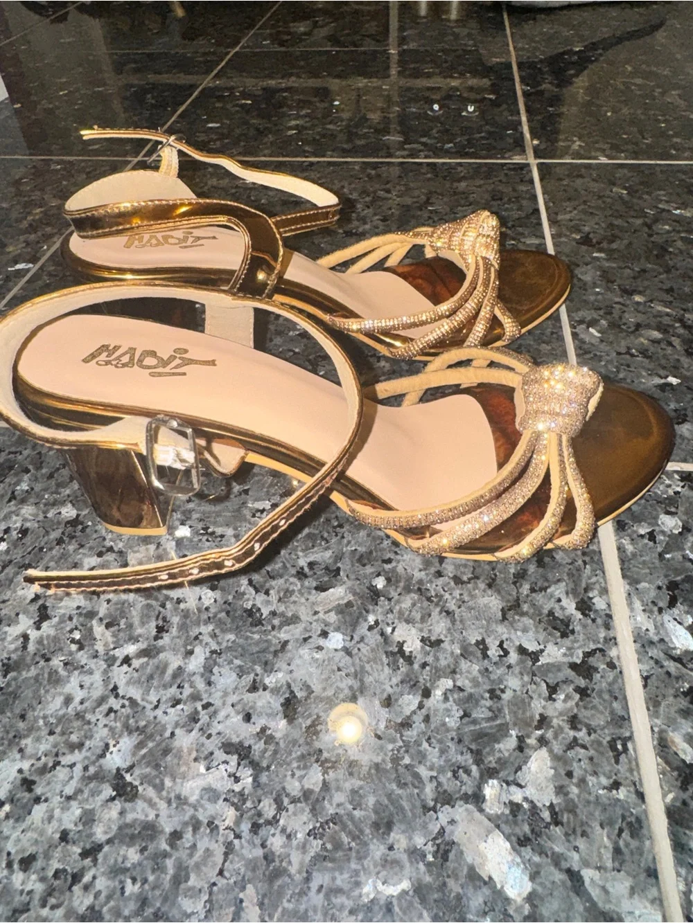 Metallic Gold Women's Knot Strap Sandals
